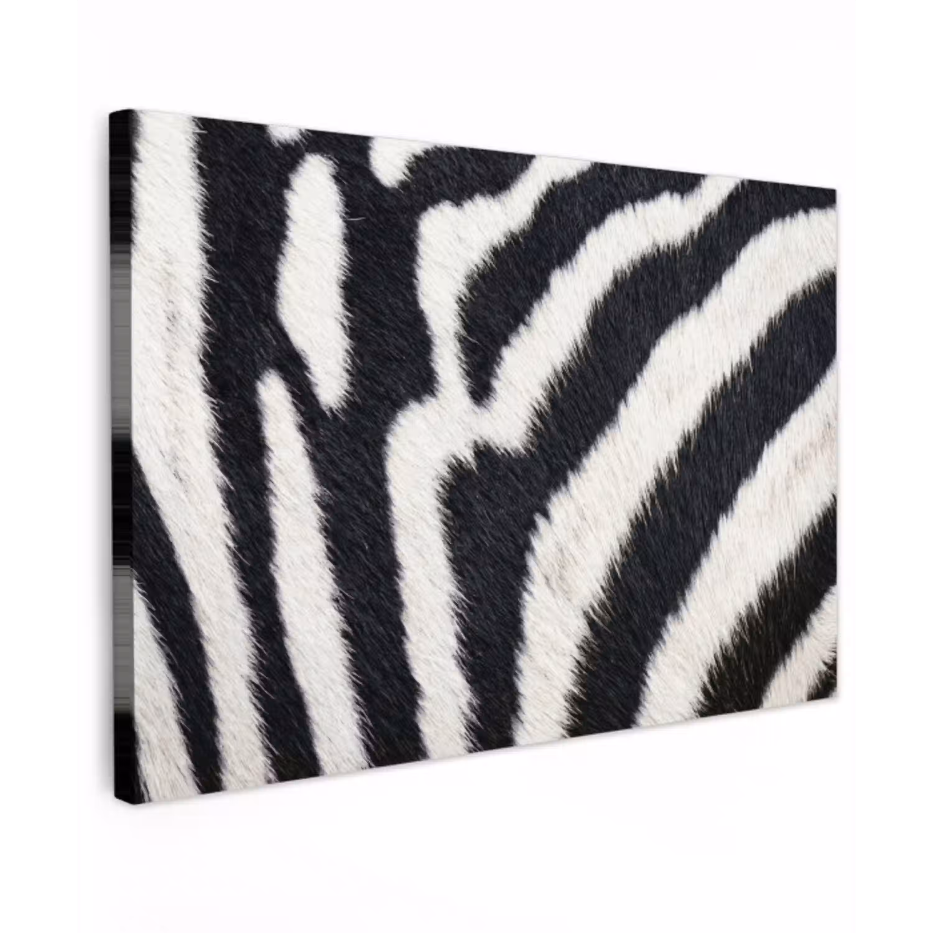 Zebra - Vacht - Klassiek - Zwart - Wit Tuinposter op houten frame 2 cm dik klein -3d