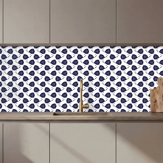 Oceaan - Vis - Blauw - Wit keuken achterwand 2 middel 871 zz_3dshopping