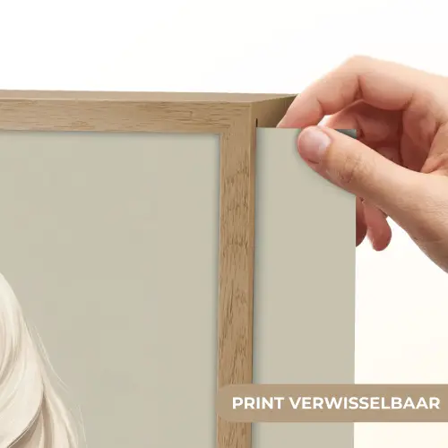 Eenhoorn - Wit - Getekend Light Box met batterij (Wandlamp kind) middel -USP_websiteprintNL
