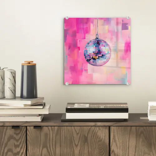 Discobal - Pink - Verf plexiglas 5mm klein -sfeer1