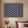Modern - Patroon - Donkerblauw - Roze Textielframe - compleet frame klein 947 -sfeer1