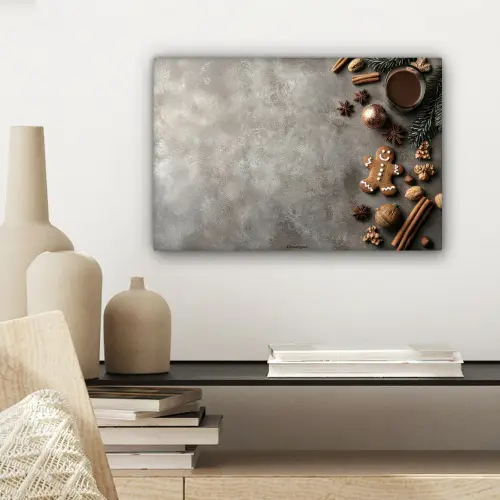 Winter - Kerst - Beton - Gingerbread man canvas 2cm klein -sfeer6