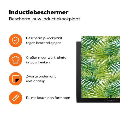 Mosgroen - Bladeren - Overlapping Inductie beschermer vinyl 3mm klein 276 -zzzzzzz-td-ups