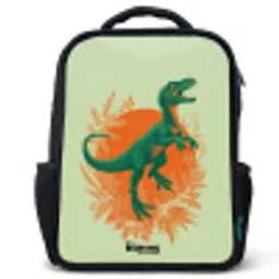Dino - Natuur - Groen Rugzak - Zwart middel -3d