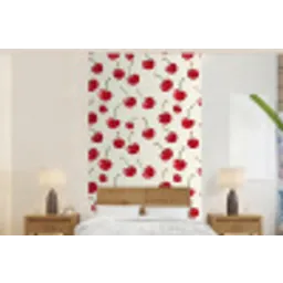 Kersen - Minimalistisch - Rood fotobehang vinyl groot 64 -bed