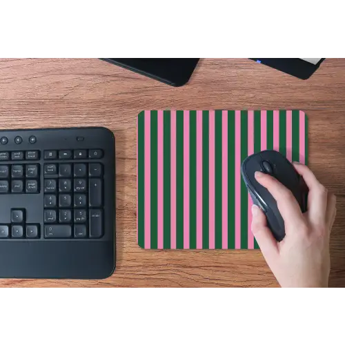 Verticale strepen - Groen - Roze muismat rubber klein 262 -toetsenbord