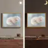 Paardenbloemen - Pluisjes - Wit Light Box met batterij (Wandlamp) middel -sfeer3