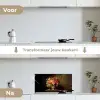 Kleuren - Boeket - Vaas - Hout keuken achterwand spatscherm klein -voor_na_NL