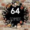 Bloemen - Zwart - Modern Naambord Rond klein -sfeer2