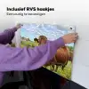 Koe - Weide - Bloemen Inductie beschemer met haakjes klein -ky-ophangen-nl