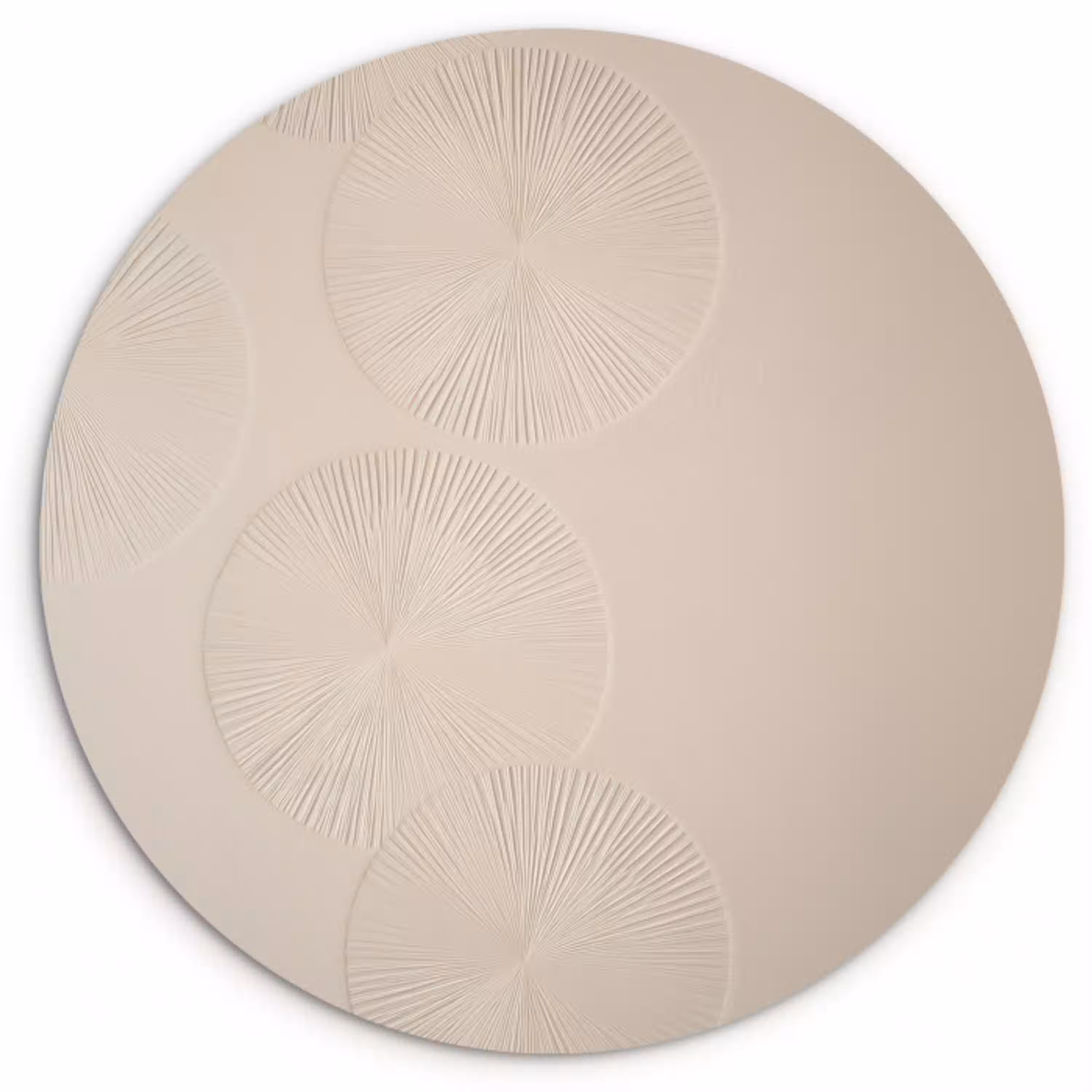 Japandi - Beige - Modern Wandcirkel kunststof plaat 5mm dik klein -3d