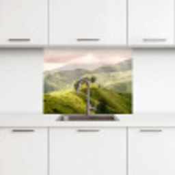 Landschap - Heuvels - Groen keuken achterwand 2 middel -3d
