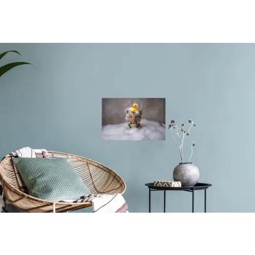 Welpje - Bad - Geel Muursticker klein -plant