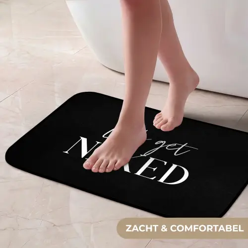 Quotes - Let's get naked - Zwart - Spreuk Badmat klein -USP_ZachtNL