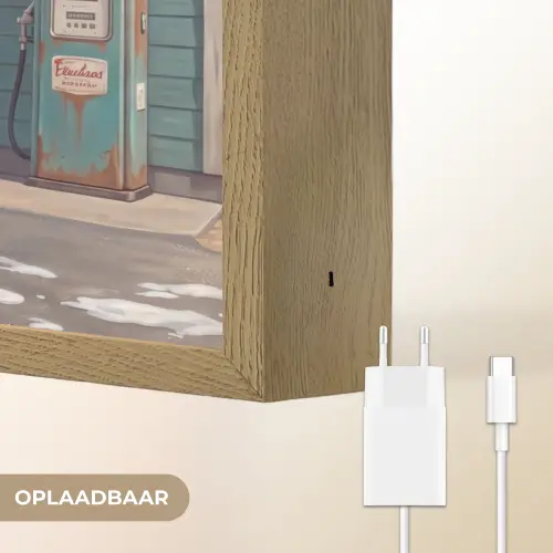 Auto - Vrouw - Groen Light Box met batterij (Wandlamp) middel -USP_websiteoplaadbaarNL