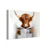 Schotse Hooglander - Dier - Krant - Toilet aluminium wit klein -3d