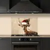 Kerst - Hert - Gewei - Rood keuken achterwand spatscherm klein -sfeer1