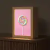 Lolly - Roze - Snoep - Zoet Light Box met kabel (Tafellamp) klein -z3d_website