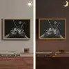 Whiskyglazen - Ijs - Spetters - Zwart Light Box met batterij (Wandlamp) middel -sfeer3