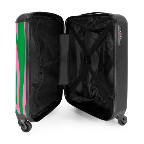 Abstract - Groene golven NBS - Handbagage koffer - Kinderen Unisex middel -binnenkant