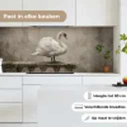 Zwaan - Elegant - Dieren - Wit keuken achterwand 2 middel -sfeer4_NL