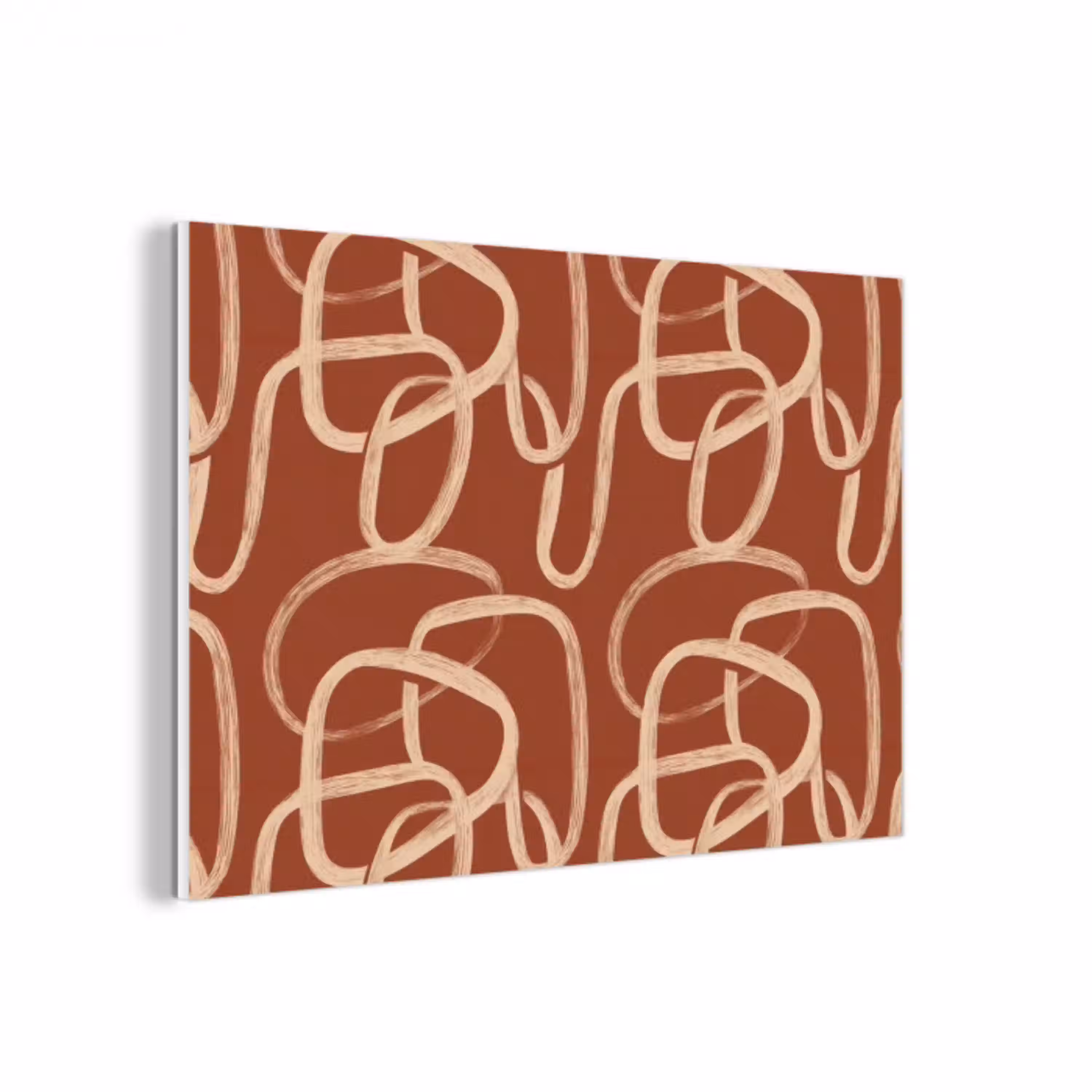 Lijnen - Abstract - Organisch - Terracotta - Crème forex 5mm xxl 6 -3d
