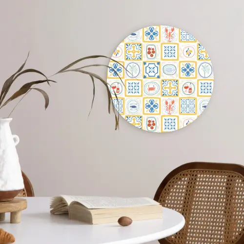 Zee - Sfeer - Mozaïek - Vis Wandcirkel plexiglas klein 852 -sfeer4