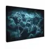 Wereldkaart - Bliksem - Blauw Tuinposter op houten frame 2 cm dik klein -3d