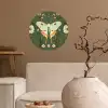 Bloemen - Bladeren - Olijfgroen - Vlinder Wandcirkel behangsticker klein -sfeer1