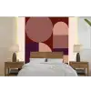 Geometrisch - Cirkels - Rood fotobehang vinyl groot -bed