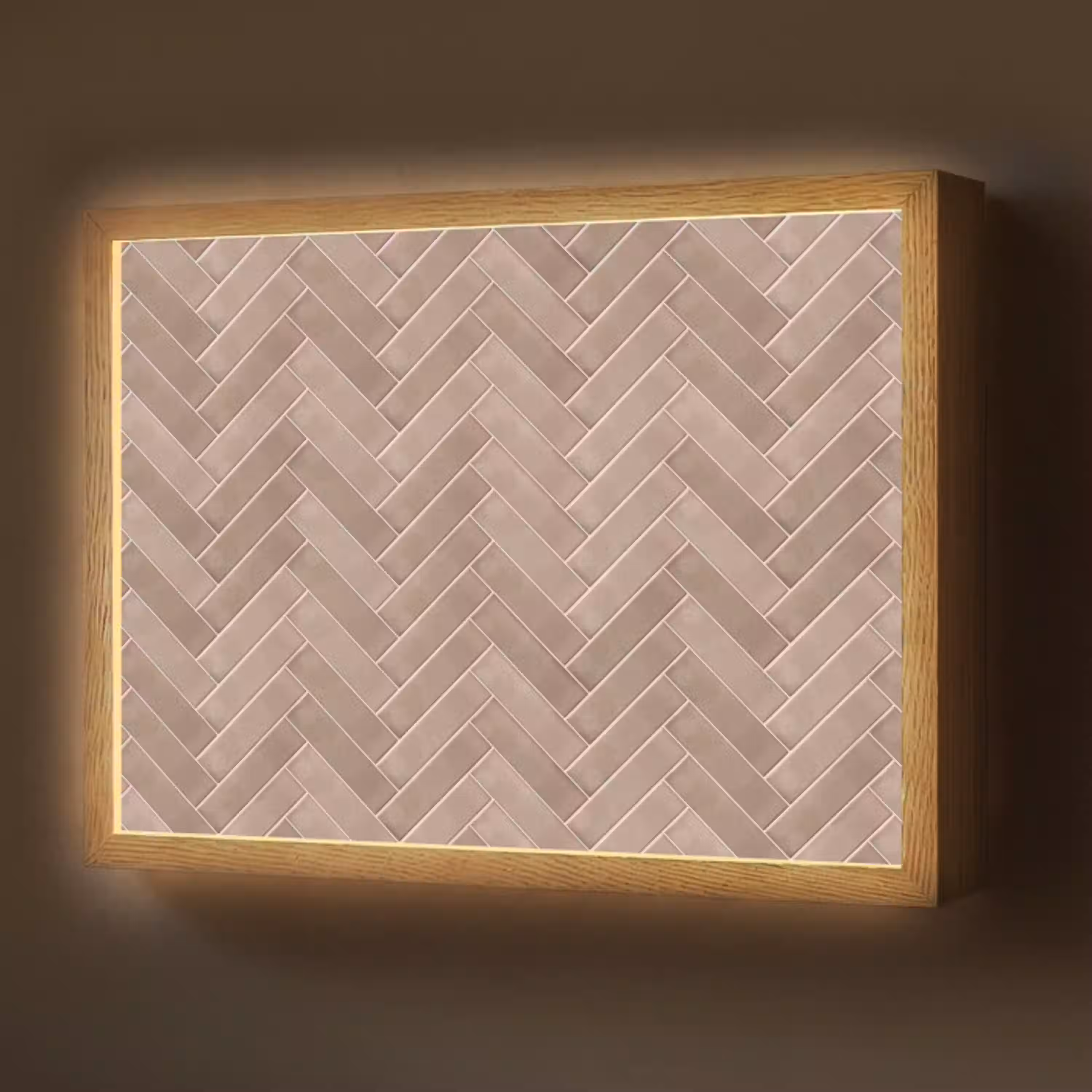 Visgraat - Wandtegel - Oudroze - Terracotta Light Box met batterij (Wandlamp) middel 907 -z3d_website