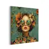 Vrouw - Bloemen - Vlinders - Natuur - Vintage aluminium wit klein -3d