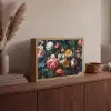 Vintage - Kleurrijk - Bloemen - Modern Light Box met batterij (Wandlamp) middel -sfeer2