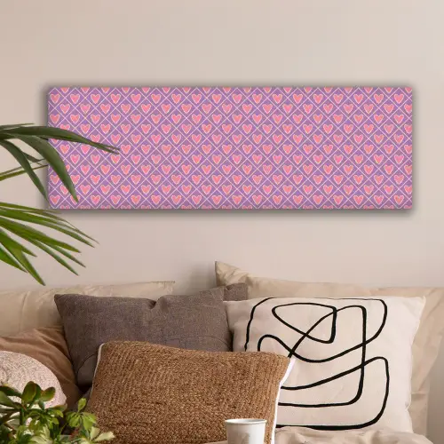 Ruit - Patroon - Paars - Hartjes canvas 2cm klein 828 -sfeer1
