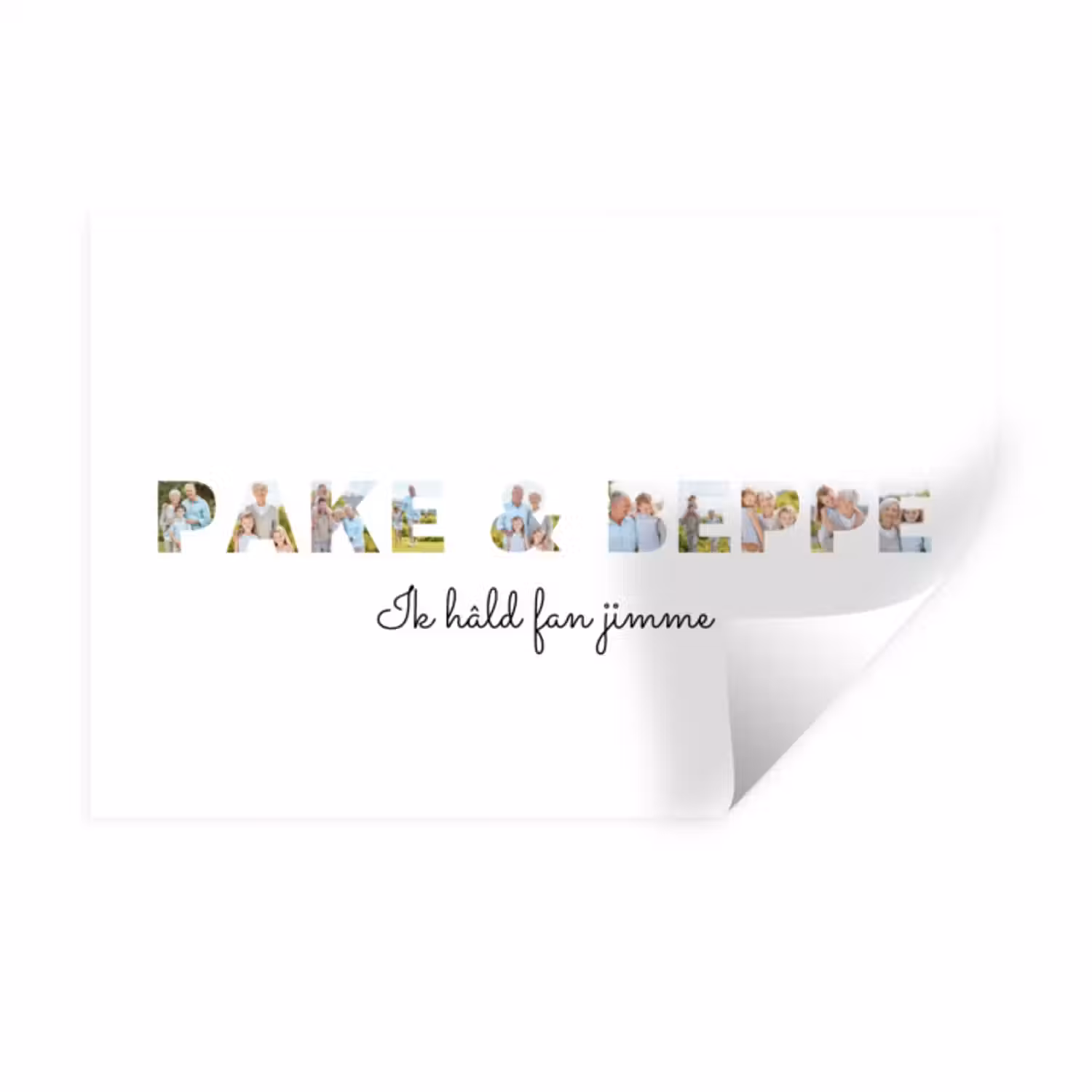 Gepersonaliseerde muursticker - Pake & Beppe - Lettercollage