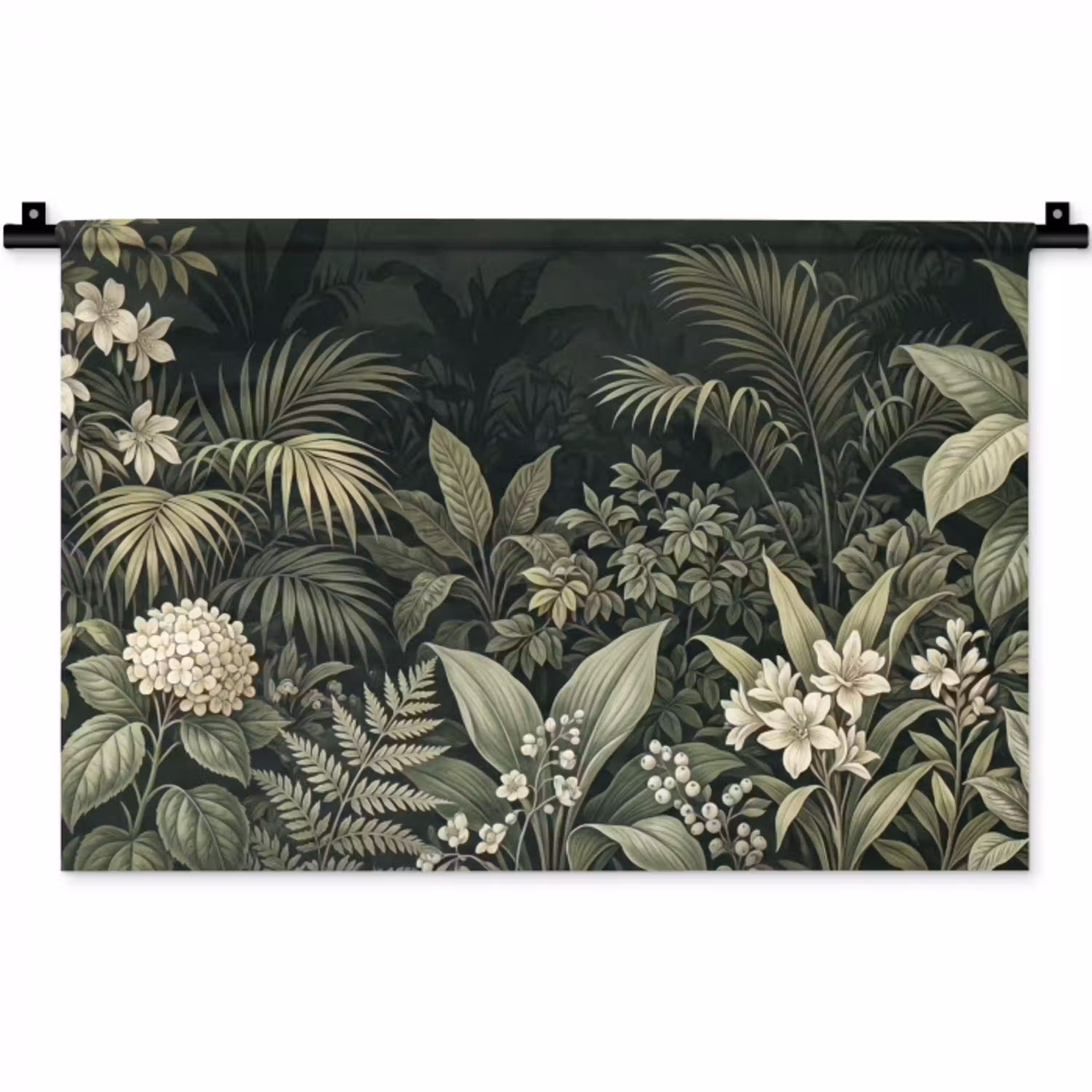 Jungle - Bladeren - Botanisch - Groen Wandkleed katoen klein -zz3d
