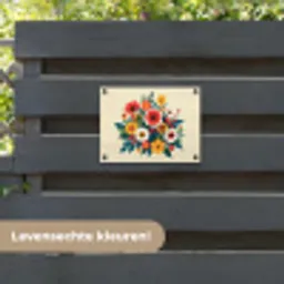 Boeket - Bladeren - Illustratie - Kleurrijk tuinposter los doek klein -sfeer3