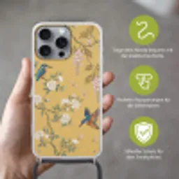 IJsvogels - Bloesem - Geel Hoesje iPhone 16 Pro Max met koord klein -sfeer2_DE