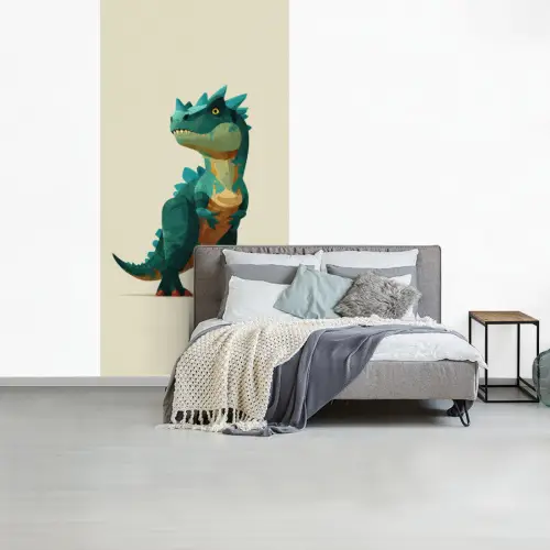 Stekels - Dino - Blauw - Gespierd fotobehang vinyl groot -slaapkamer