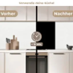Zwart - Effen kleur keuken achterwand 2 middel 865 -voor-na2_DE