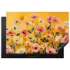 Bloemen - Veld - Geel Inductie beschermer vinyl 3mm klein -3d
