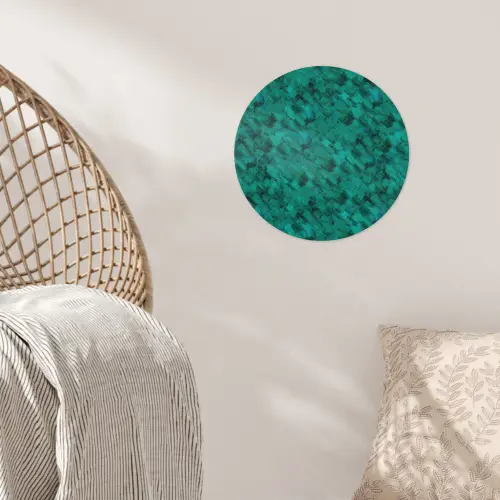 Vloeiend - Olie - Verf - Groen Wandcirkel behangsticker klein 186 -sfeer4