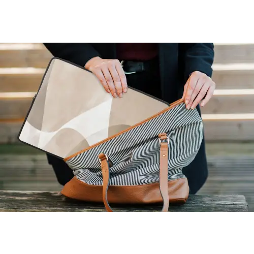 Vloeiende vlakken - Harmonieus - Golvend laptophoes neopreen klein -tas
