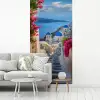 Santorini - Bloemen - Griekenland fotobehang vinyl groot -woonkamer