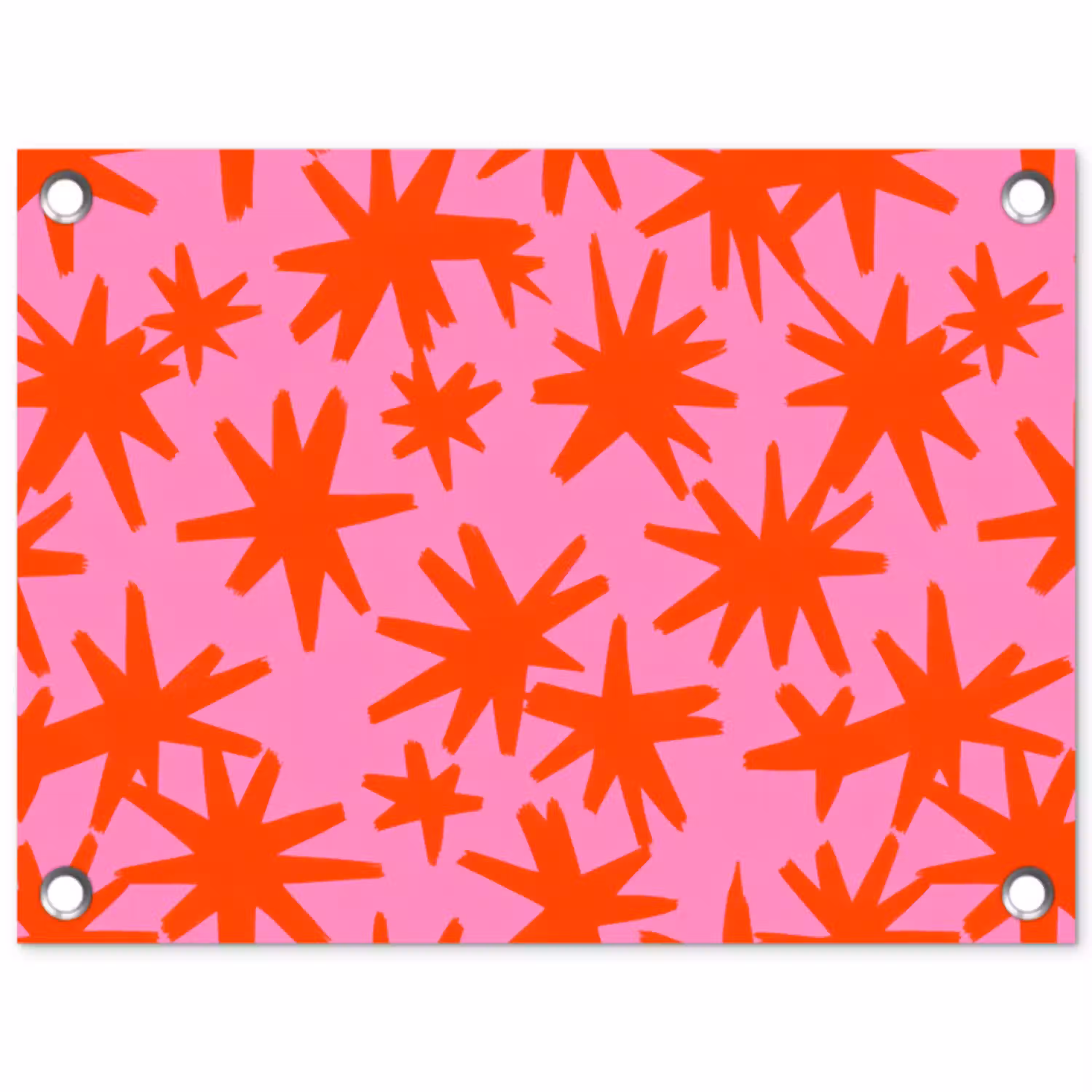 Modern - Sterren - Roze tuinposter los doek klein 239 -3d