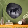 Paard - Magisch - Zwart Wandcirkel Organisch Aluminium middel -sfeer2
