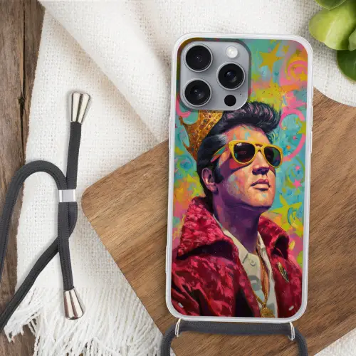 Kleurrijk portret - Kroon - Sterren Hoesje iPhone 16 Pro Max met koord klein -sfeer4