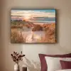 Duin - Planten - Zonsondergang - Strand - Zee Textielframe zwart klein -sfeer1