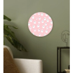 Spookjes - Patroon - Roze Wandcirkel kunststof plaat 5mm dik klein 188 -sfeer3