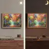 Landschap - Bos - Kleuren - Natuur Light Box met batterij (Wandlamp) middel -sfeer3